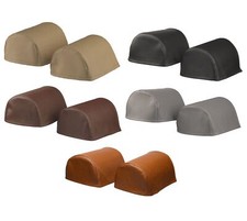 Leatherette Pair of Round Arm