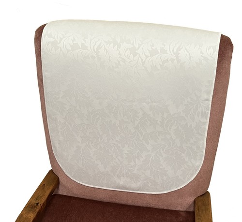 Two plain ivory damask - plain,