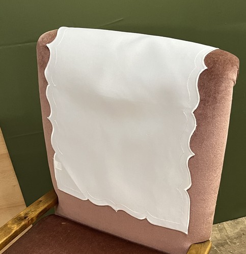 Four plain ivory scalloped - four,